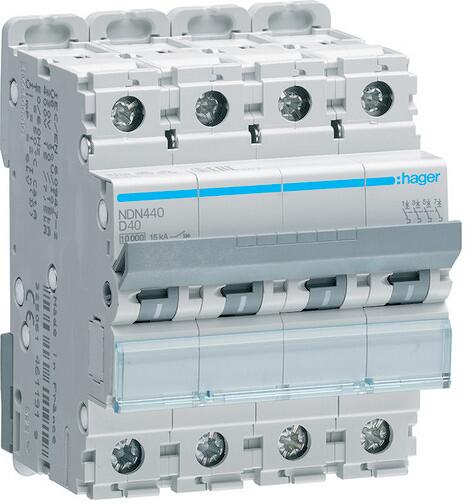 Hager NDN440 Leitungsschutzschalter 4 polig 10kA/15kA D-40A 4M