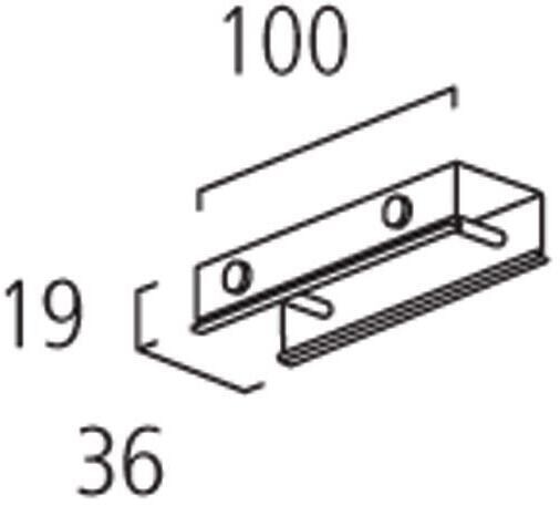Eutrac 33016019 Stoßstellenverbinder für EUTRAC 3-Phasen Aufbauschiene Standard, Aluminium, weiß (99-123-6)