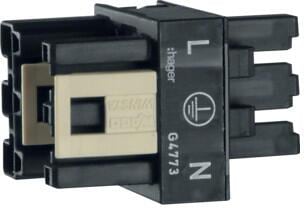 Hager G4773 Verteiler 3-polig, 1xSteck, 2xBuchs für Wago Stecksystem