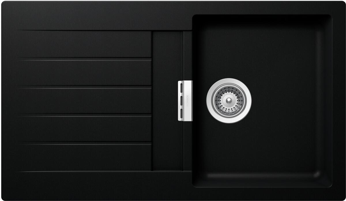 Schock Signus D-100-A Granitspüle mit Ablauffernbedienung, Cristadur, reversibel, puro (SIGD100APUR)