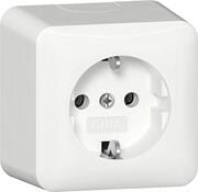 Gira 444013 SCHUKO Steckdose, 16 A, 250 V~, mit Montageplatte, reinweiß glänzend