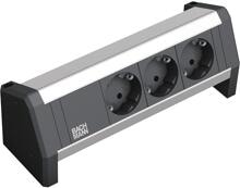 Bachmann DESK Steckdoseneinheit, 3xSchuko, GST18, aluminium (3.391.002)