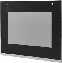 Bosch Siemens 00776114 Frontglasscheibe, für 60cm Geräte; Farbe:schwarz;Edelstahl, mit geklebten Kunststoffprofilen