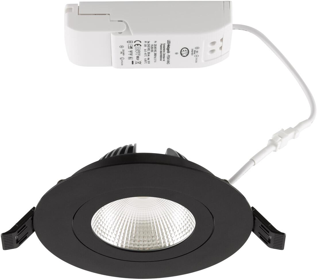 EVN PERFORMA LED Deckeneinbauleuchte, rund, schwenkbar, 14W, 4000K, 1800lm, IP54, CRI90, schwarz (PS54140940)