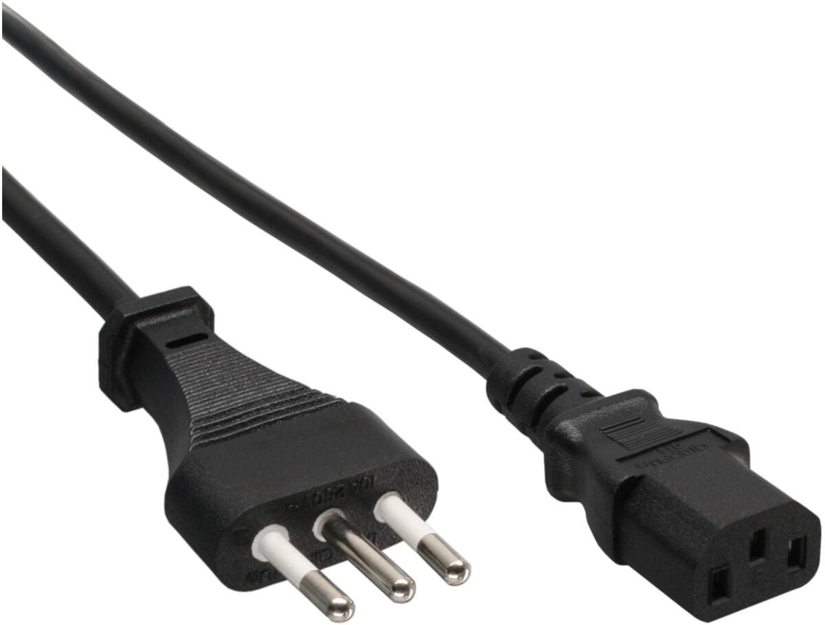 InLine Netzkabel, Netzstecker Italien auf Kaltgerätestecker C13, 1,8m (16652I)