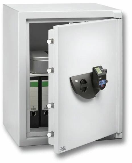 Burg Wächter WS Office-Line 802 E FP Sicherheitsschrank, 122L, Elektronikschloss mit Fingerscan, Stahl, lichtgrau (41600)