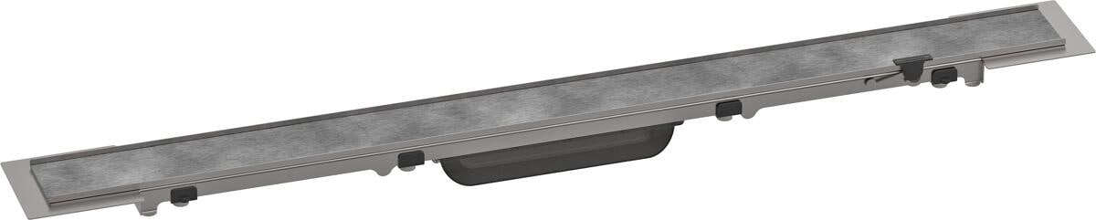 hansgrohe RainDrain Rock Fertigset Duschrinne 800 kürzbar und befliesbar, Edelstahl, (56030000)