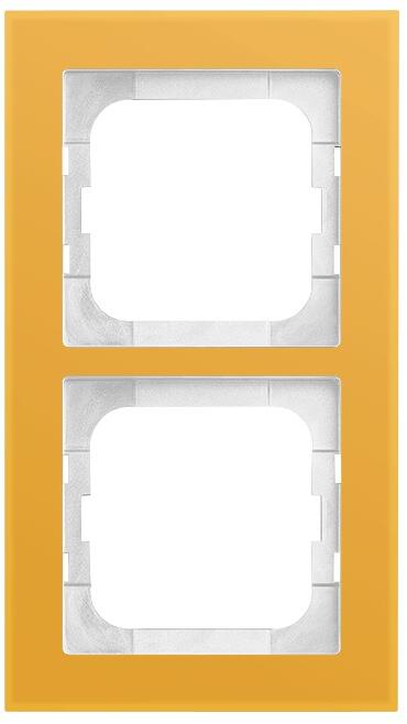 Busch-Jaeger 1722-225 Abdeckrahmen, 2-fach, Busch-axcent Pur, Glas Sonne