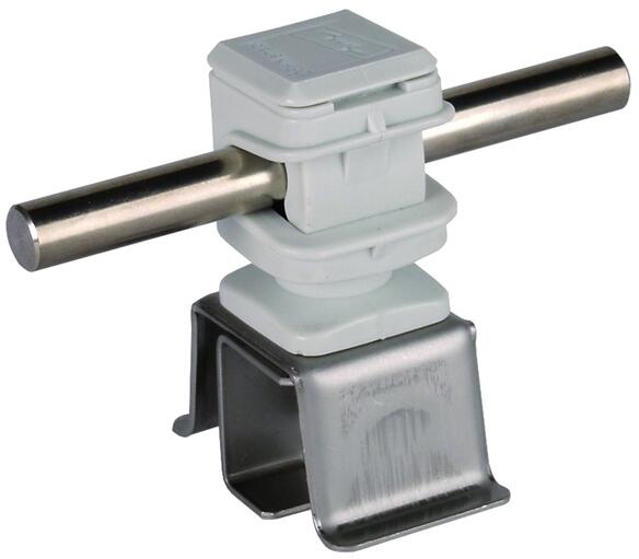 Dehn Dachleitungshalter mit Klemmtechnik für Dachflächen ZIEGELsnap LH ZS 8 H16 KB4.16 GR V2A, grau (204049)