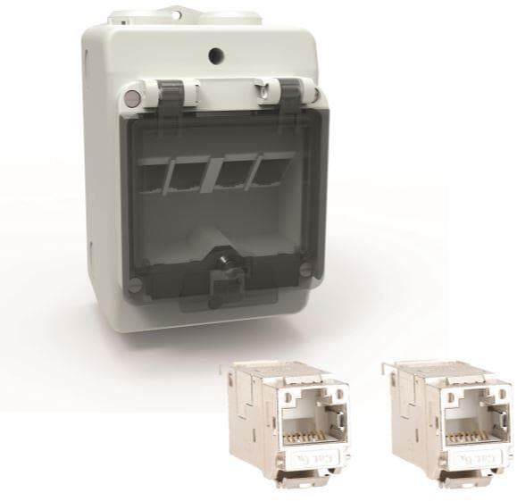 Bals 581604 AP-Netzwerk-Kompaktverteiler, inkl. 2 x Datenmodul Cat.6A ...