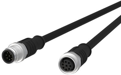 METZ CONNECT M12 Sensor-/Aktorleitung, A-kodiert, 5,0 m, M12 Stecker gerade - M12 Buchse gerade, ungeschirmt, 8-polig, PUR ( 142MEA12050 )