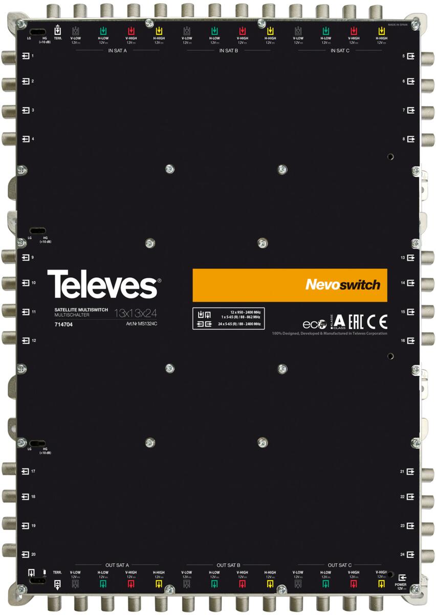 Televes MS1324C NevoSwitch Multischalter, 13 Eingänge, 24 Ausgänge (714704)