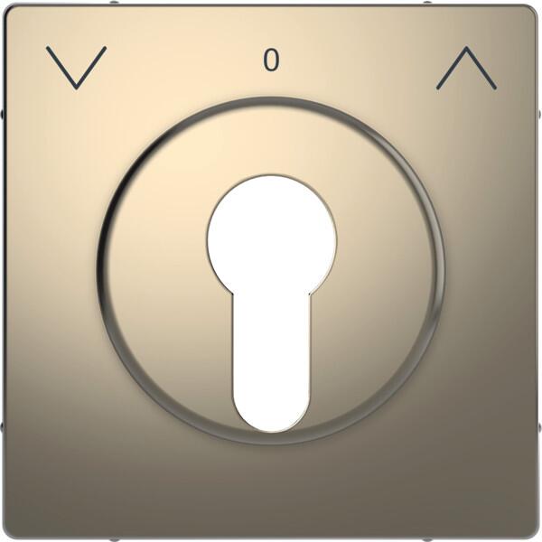 Merten Zentralplatte für Rollladen-Tast-Rastschalter-Einsatz, System Design, Schlüssel, Nickelmetallic (MEG3883-6050)