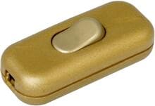 Kopp 191307003 Schnurzwischenschalter, 1-polig, 6A, gold