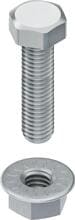 Niedax SKM 10X80 F Sechskantschraube M10, Länge 80 mm, inkl. verz. Flanschmutter, Stahl, feuerverzinkt