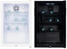 Exquisit GKS120-GT-160C Stand Glastürkühlschrank, 54 cm breit, 358 L, Temperatureinstellung, Türverriegelung, Lichtquelle LED