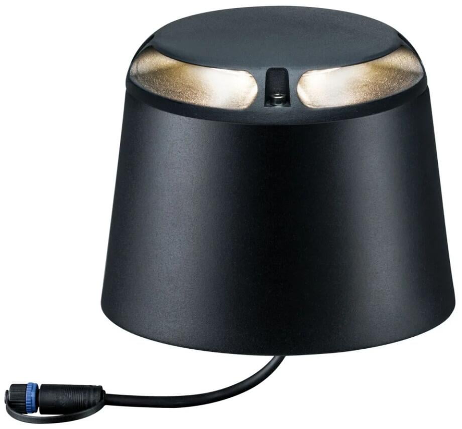 Paulmann Plug & Shine LED Bodenaufbauleuchte Warmweiß Einzelspot Zweifacher Lichtaustritt, 180° IP67 3000K 2x3W, anthrazit (93917)