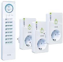 M-E CUVEO Starterset 2, 1x Fernbedienung, 3x Steckdosen Dimmer, Weiß