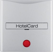 Berker 16401404 Hotelcard-Schaltaufsatz mit Aufdruck und roter Linse, B.7, alu matt, lackiert