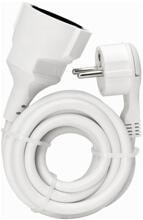 Kopp 143502087 Verlängerung, Schutzkontakt-Winkelstecker, extra flach (8mm) und Schutzkontakt-Kupplung mit 2m Leitung, erhöhter Berührungsschutz