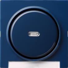 Abdeckung mit Beschriftungsfeld und Wippe mit Kontroll-Fenster für Wippschalter und Wipptaster, S-color, Blau, Gira 067046