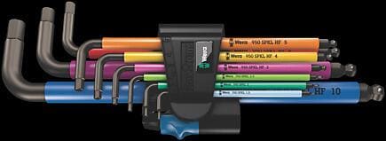 Wera 05022210001 950/9 Hex-Plus Multicolour HF 1 Winkelschlüsselsatz, metrisch, BlackLaser, mit Haltefunktion, 9-teilig