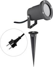 EVN Gartenspot, IP54, GU10, max. 11W 220-240V, 1,5m Zuleitung mit Schutzkontaktstecker, Anthrazit (545235)