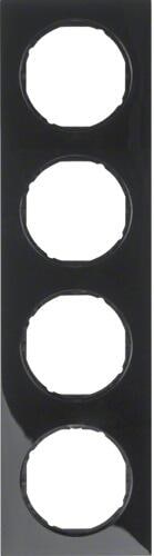 Berker 10142245 Rahmen, 4fach, R.3, schwarz glänzend