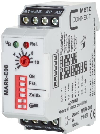 Metz Connect 110657 Multifunktions-Zeitrelais MARk-E08 230 V AC, 24 V AC/DC