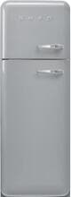 Smeg FAB30LSV6 50"s Style Retro Stand Kühl-Gefrierkombination, 60 cm breit, 294 L, Multiflow, Linksanschlag, silber