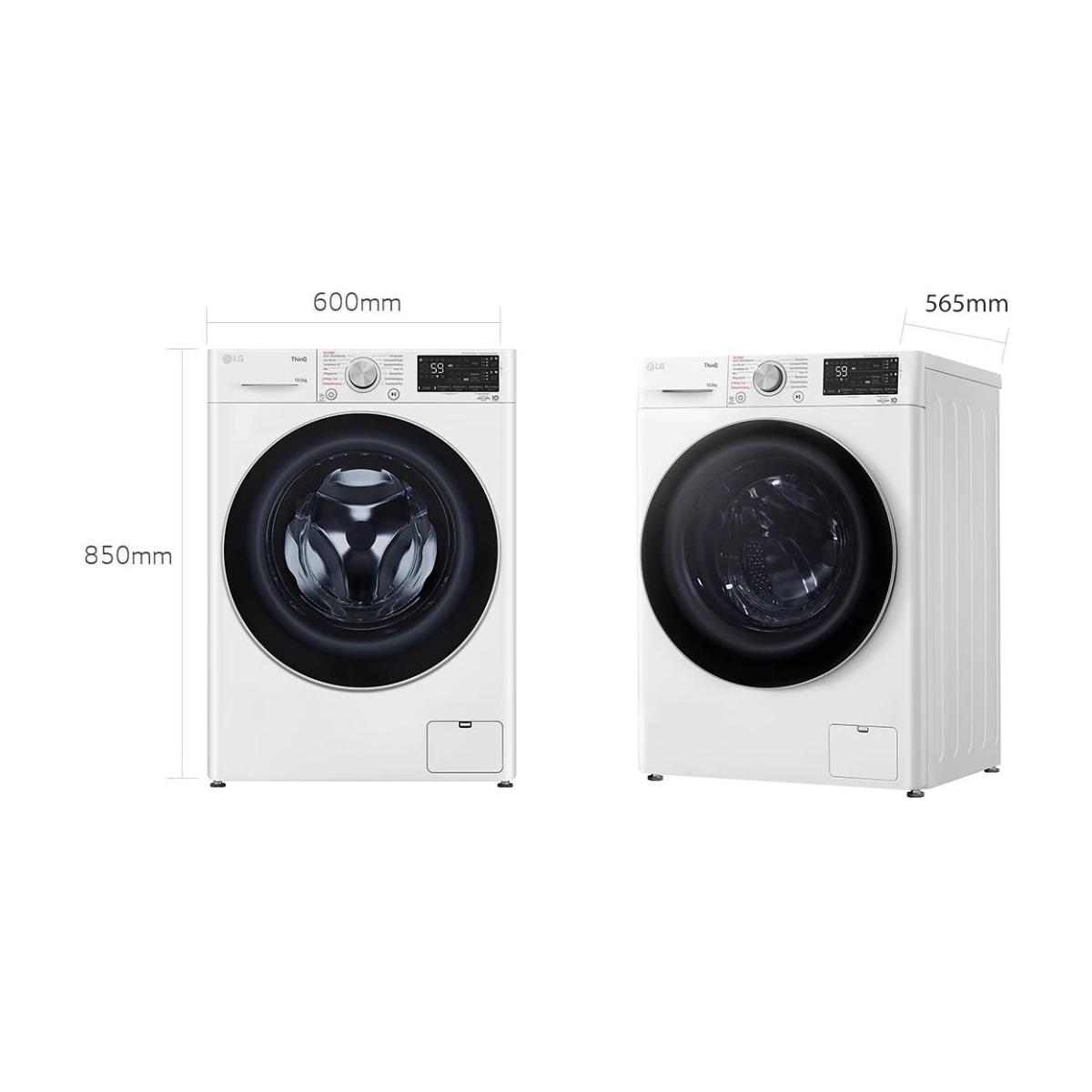 LG F4WV75X1 10,5kg Frontlader Waschmaschine, 60 cm breit, Aqua Lock,  Mengenautomatik, Kindersicherung, Autodosierung, weiß Elektroshop Wagner