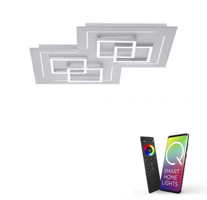 Paul Neuhaus Q-LINEA, LED-Deckenleuchte, aluminium, dimmbar, CCT, Smart Home. 50W, 5500lm (8181-95)