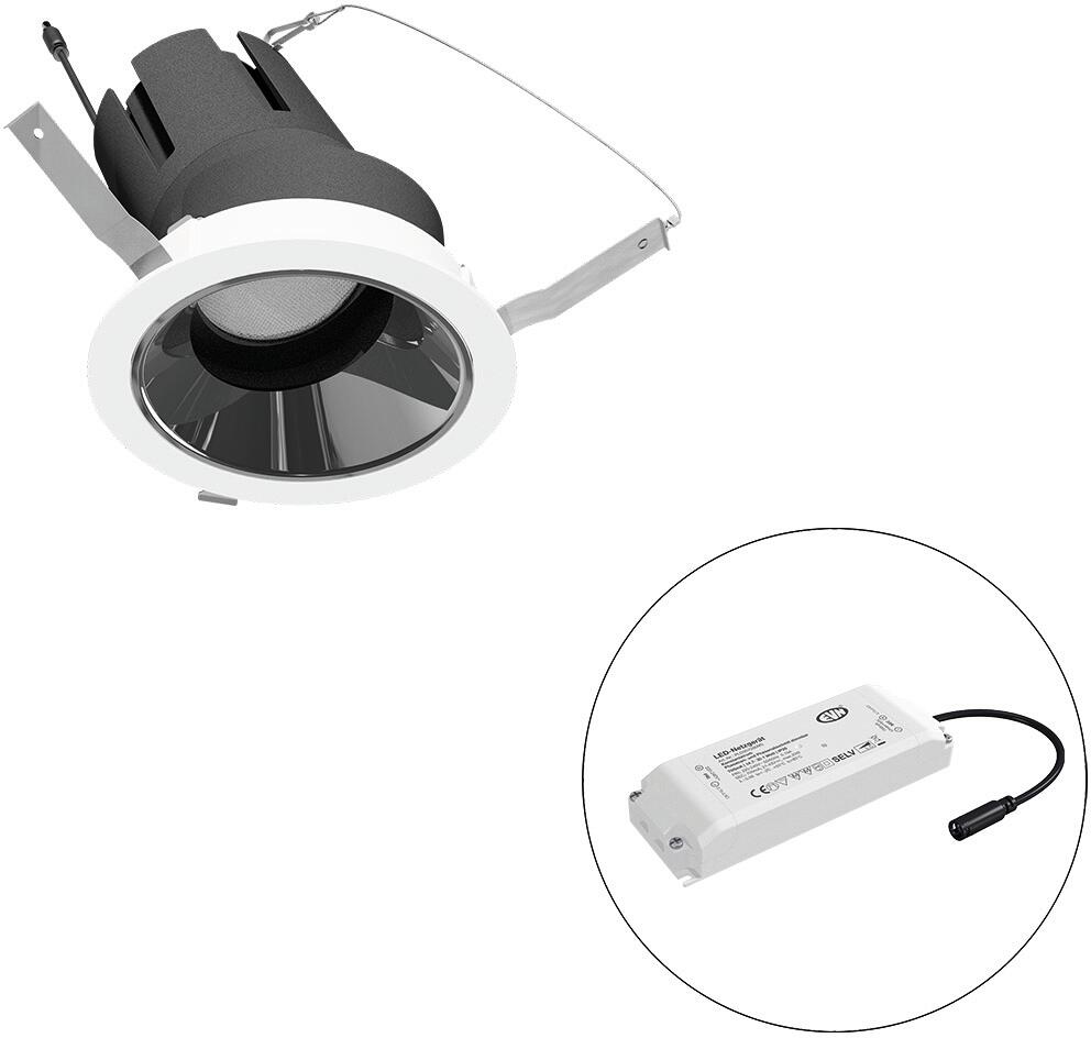 EVN SELECTO LED Deckeneinbau, rund, schwenkbar, IP20, 220-240V/AC, 25W, 3000K, 2917lm, inkl. Netzgerät, Phase, Reflektor silber/hochglänzend, 4.109,00