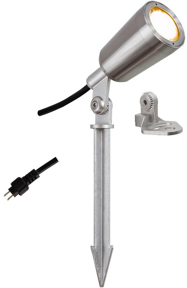 EVN LED Gartenspot, IP68, 6W, 3000K, 370lm, 12V/AC/DC, 5m Anschlussleitung für IP44-Stecksystem, Edelstahl (PC680602)