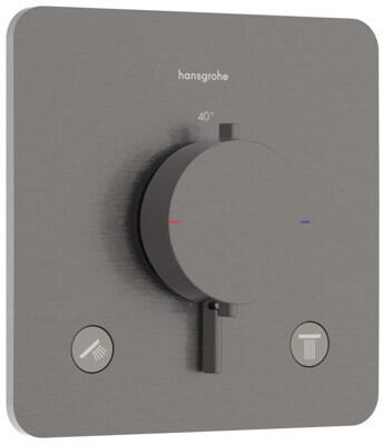 hansgrohe Ecostat Comfort Q Thermostat Unterputz für 2 Funktionen, Metall, 25,7 l/min, Brushed Black Chrome, (33713340)