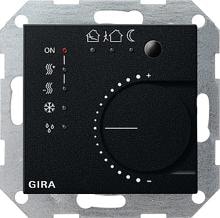 Gira 2100005 KNX Stetigregler mit Tasterschnittstelle 4fach, System 55, schwarz matt