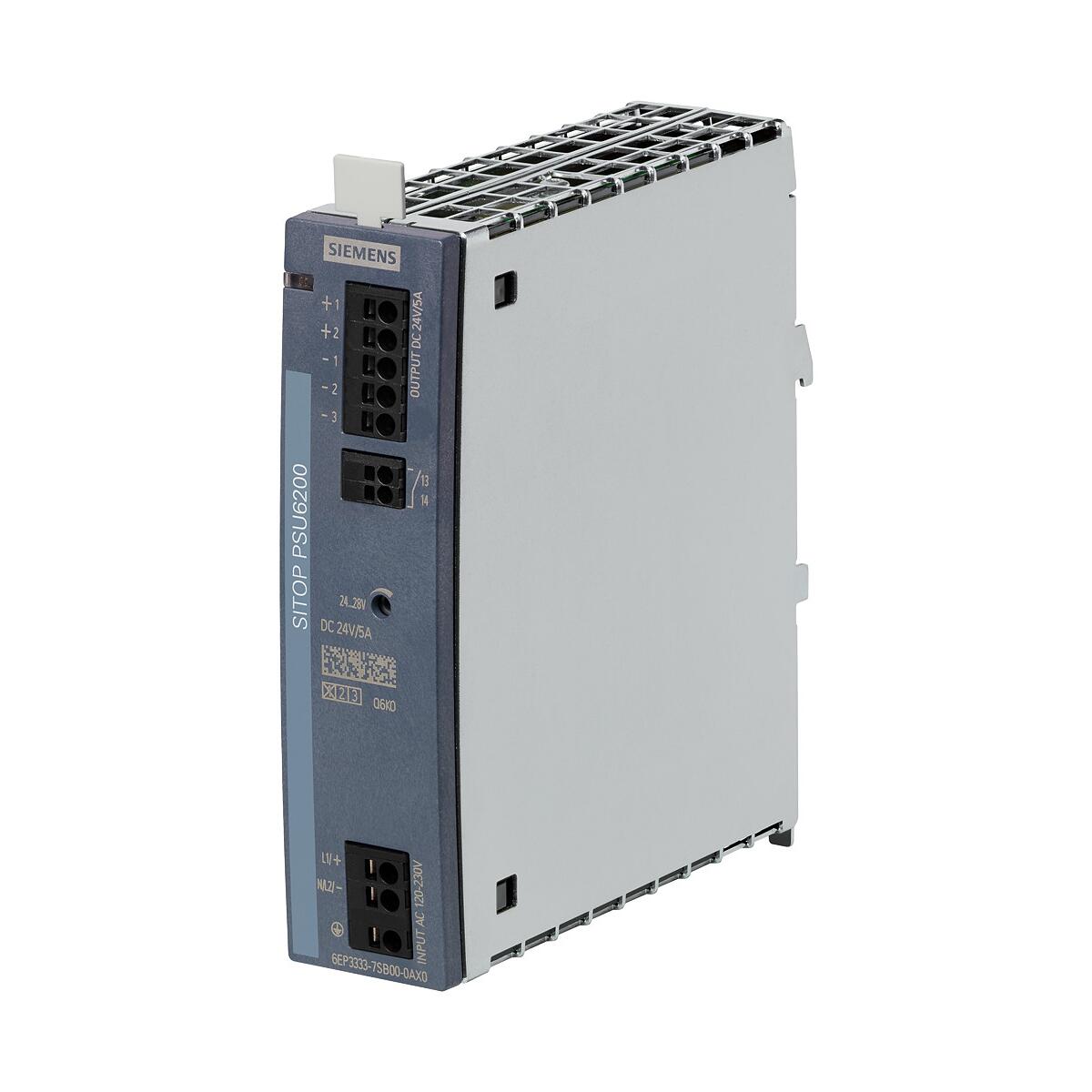 Siemens 6EP3333-7SB00-0AX0 SITOP PSU6200 24 V/5 A Geregelte Stromversorgung Eingang: AC 120 - 230 V (DC 120 - 240 V) Ausgang: DC 24 V/5 A