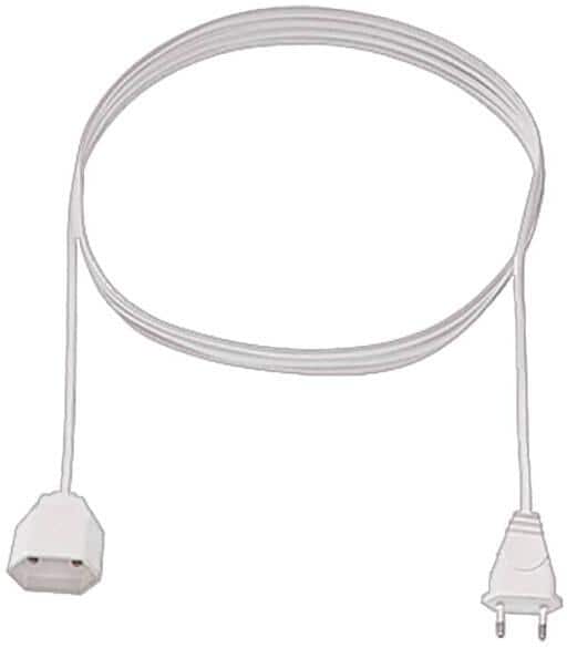 Bachmann Verlängerung, 5m, H03VVH2-F 2x0,75, Eurostecker/Eurokupplung, weiß (233.286)