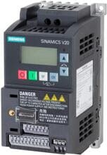 Siemens 6SL3210-5BB12-5UV1 SINAMICS V20 1AC 200-240V -10/+10% 47-63Hz Nennleistung 0,25kW mit 150 % Überlast für 60 Sek. ungefiltert I/O