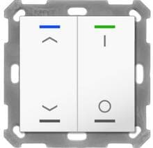 MDT BE-TAL55T2.C1 Taster Light 55 2-fach, Ausführung AUF/AB und I/O Symbol, mit Temperatursensor, reinweiß glänzend