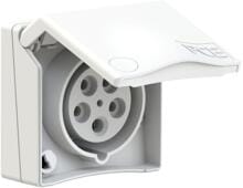 PCE CEE-Anbausteckdose Design 16A 5p 6h IP44, weiß ( 845-6v )