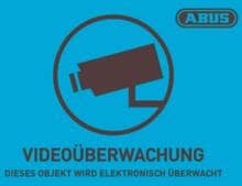 ABUS AU1421 Warnaufkleber Videoüberwachung mit ABUS Logo 74 x 52,5 mm