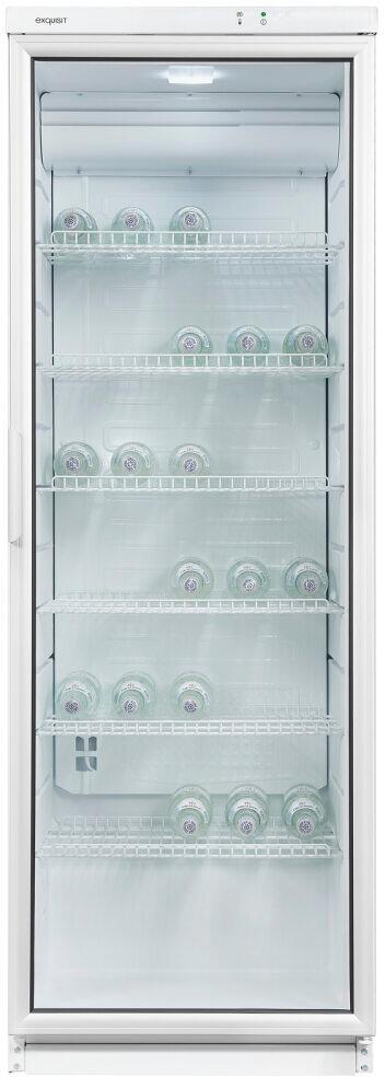Exquisit GKS350-1-GT-280D Glastür-Kühlschrank, 60 cm breit, 320l, weiß