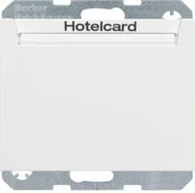 Berker 16417119 Relais-Schalter mit Zentralstück für Hotelcard Berker, K.1/K.5, polarweiß glänzend