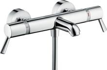 hansgrohe Ecostat Comfort Wannenthermostat Care Aufputz mit extra langen Griffen, Messing, 20 l/min, mit Rückflussverhinderer, Chrom, (13115000)