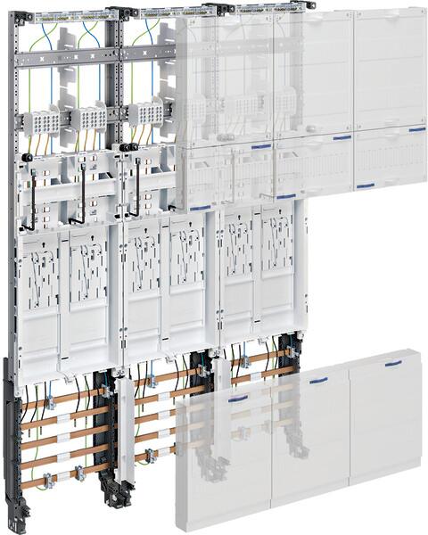Hager ZL3EN26 Komplettfeld, univers Z, 6 Zählerplätze, BKE-I, H=1050mm, 3-feldig