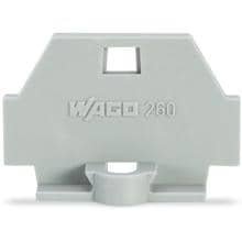 WAGO 260-361 Abschlussplatte, mit Befestigungsflansch, grau