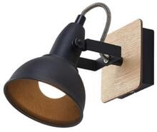 Brumberg DACTYL Deckenanbauleuchte, E14, max. 10W, Holzgehäuse und Metallschirm, Holz hell und schwarz