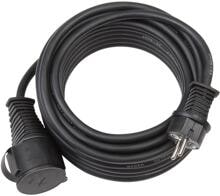 Brennenstuhl Baustellen-Verlängerungskabel mit robustem Schutzkontakt-Stecker und -Kupplung, schwarz 