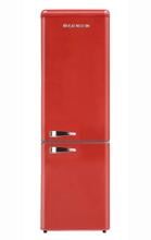 Wolkenstein KG250.4RT FR Stand Retro Kühl-Gefrierkombination, 54,60 cm breit, 249 L, LED Beleuschtung, rot